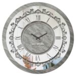 Introducing our stunning Roman Numeral Wall Clock - the perfect Unique Wall Art for Living Rooms! This Chic Vintage Look Round Wall Clock in Silver Patina exudes elegance and charm, making it an ideal addition to any stylish home decor. Add a touch of sophistication to your living space with this elegant timepiece, designed to be a standout Statement Piece in any room. Elevate your interior design with this exquisite clock and create a truly luxurious atmosphere in your home.