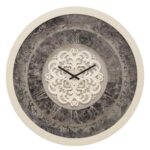 Add a touch of timeless elegance to your living space with our Round Beige Colour Wall Clock. This vintage-inspired timepiece features classic Roman numerals and a traditional floral design, making it the perfect statement piece for any room. Handcrafted by artisans, this large wall clock is truly one-of-a-kind and will add a vintage charm to your home decor. Its decorative mirrored frame adds a touch of luxury, while the silent clock mechanism ensures a peaceful ambiance. Whether you're looking to enhance your living room decor or searching for a unique housewarming gift, this handmade wall clock is sure to impress. Embrace the beauty of yesteryears with this aesthetic design that complements both retro and boho wall art styles. Elevate your interior design with this stunning addition to your room decor.