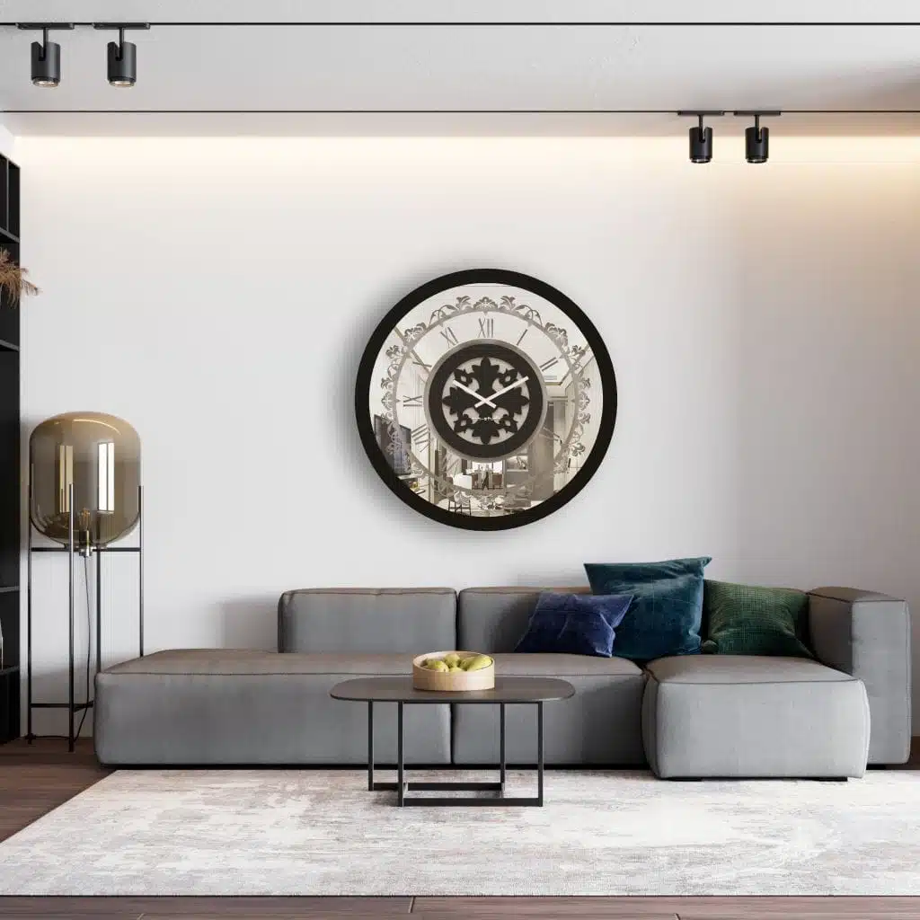 Enhance your living space with this stunning Large Black Wall Clock, a modern and unique addition to any room. This oversized clock features a sleek square design with Roman numerals, giving it a touch of vintage and retro charm. Perfect for the kitchen or living room, this silent clock will keep you on track without disrupting the peace and quiet. Elevate your home decor with this stylish and antique-inspired piece that seamlessly blends function and style. Make a statement with this must-have Large Wall Clock today!