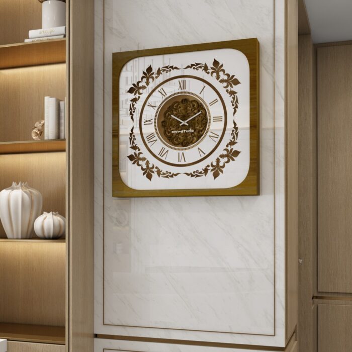 Add a touch of Boho charm to your living space with this exquisite Boho Style Roman Numeral Mirror Clock. This unique wall art piece merges vintage elegance with chic modern design, featuring a square clock in a stunning patina gold finish. The Roman numerals add a classic and sophisticated touch, making it the perfect addition to any stylish living room decor. Elevate your home decor with this elegant and eye-catching wall clock that is sure to dazzle your guests and become a focal point in your home.