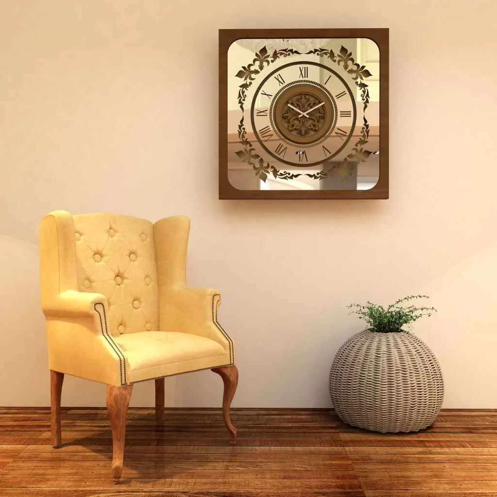 Add a touch of Boho charm to your living space with this exquisite Boho Style Roman Numeral Mirror Clock. This unique wall art piece merges vintage elegance with chic modern design, featuring a square clock in a stunning patina gold finish. The Roman numerals add a classic and sophisticated touch, making it the perfect addition to any stylish living room decor. Elevate your home decor with this elegant and eye-catching wall clock that is sure to dazzle your guests and become a focal point in your home.