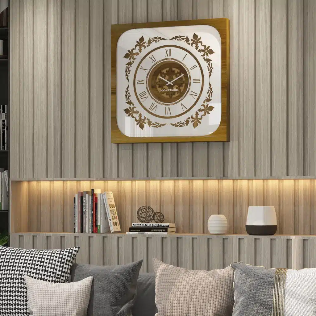 Add a touch of Boho style charm to your living space with this unique Roman Numeral Mirror Clock. This chic vintage square wall clock in patina gold is not just a timepiece, but a piece of elegant home decor that will elevate the look of your living room. With its intricate Roman numerals and stylish design, this clock is sure to be a conversation starter and a focal point in any room. Bring a touch of sophistication and vintage flair to your home with this stunning wall art piece.