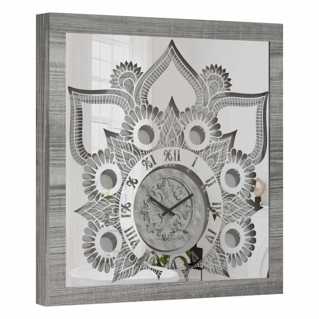 Introducing our exquisite Roman Numeral Wall Clock, the perfect statement piece for your living room decor. This chic vintage-inspired square wall clock in a stunning silver patina finish exudes elegance and sophistication. Its unique design adds a touch of luxury to any space, making it a must-have for those who appreciate chic home decor. Upgrade your living room with this stylish yet functional wall art that is sure to impress guests and elevate the ambiance of your home.