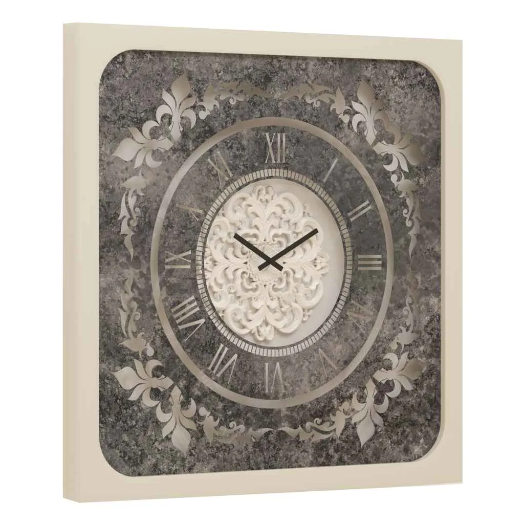Add a touch of elegance to your living space with our Square Beige Colour Wall Clock featuring Roman Numerals and a Traditional Floral design. This Artisan clock is a true statement piece, handcrafted with care to bring a vintage charm to your home. Its large size and silent movement make it perfect for any room decor, while the Decorative Mirrored accents add a unique touch to this clock. Whether you are looking for an interior design upgrade or a thoughtful housewarming gift, this beautiful piece is sure to impress. Embrace the Boho Wall Art trend with this Retro-inspired clock, creating an aesthetic design that will enhance any space. Don't miss out on this opportunity to add a one-of-a-kind, Handmade Wall Clock to your collection!