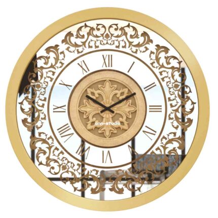 Add a touch of timeless elegance to your living space with our Round Wall Clocks featuring Roman Numerals. This Vintage Clock with a charming Traditional Floral design will elevate your interior decor effortlessly. Crafted with care as a Handmade Wall Clock, this statement piece is not only a practical timepiece but also a show-stopping decorative Mirrored Clock. The silent clock mechanism ensures a peaceful ambiance in your home. Perfect for large wall spaces in the living room, this Unique wall clock makes for a memorable housewarming gift. Embrace the aesthetic design of our Decorative Mirrored Clock and let it become the focal point of your room decor. Elevate your interior design with this exquisite piece of art!