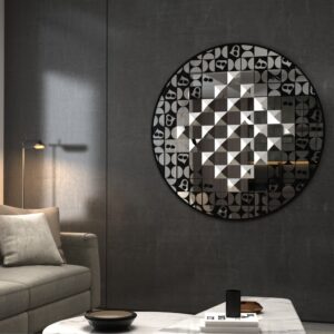 Elevate the style of your living space with this stunning Black Mirror Bathroom Vanity. The chic design makes it the perfect piece of home décor for your living room or a stylish addition to your bathroom wall decor. This large wall mirror exudes elegance and sophistication, making it an ideal housewarming gift for her. Embrace modern simplicity and transform any room with this versatile and timeless accent piece.