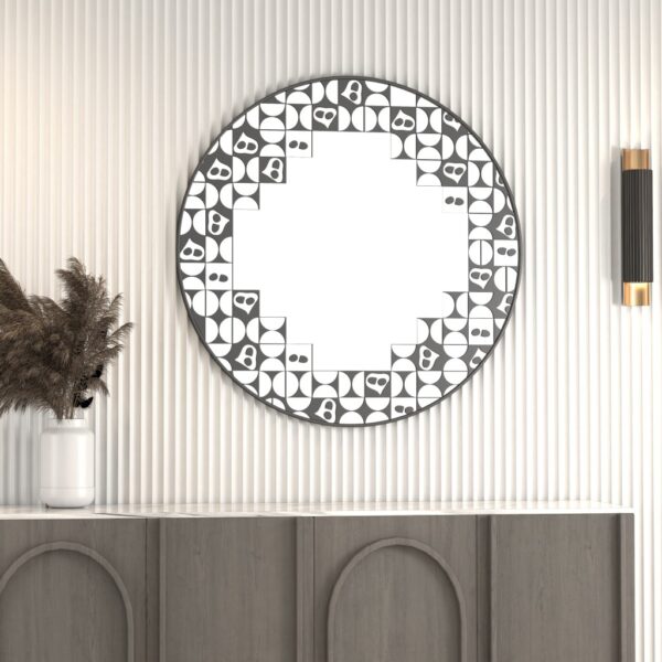 Elevate the style of your living space with this stunning Black Mirror Bathroom Vanity. The chic design makes it the perfect piece of home décor for your living room or a stylish addition to your bathroom wall decor. This large wall mirror exudes elegance and sophistication, making it an ideal housewarming gift for her. Embrace modern simplicity and transform any room with this versatile and timeless accent piece.