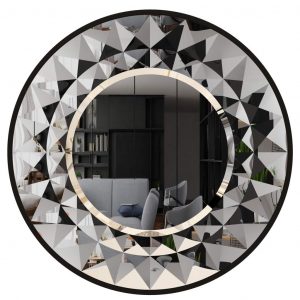 Onn Studio's Decorative Round Black Mirror.