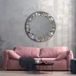 Add a touch of elegance to your living space with this Round Large Gold Mirror. Perfect for adding a glamorous touch to your aesthetic living room decor or sprucing up your bathroom vanity. This unique entryway mirror features a stunning sunburst design, making it a statement piece in any room. Elevate your room decor with this boho wall art that will surely catch the eye of all your guests. Bring style and sophistication to your home with this exquisite gold mirror.