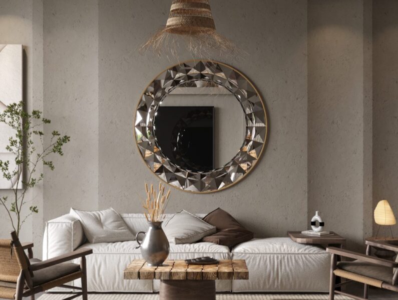 Add a touch of sophistication and style to your space with this stunning Round Large Gold Mirror. Perfect for elevating your Aesthetic Living Room Decor or enhancing your Bathroom Vanity, this versatile piece is a must-have for any room. The unique design of this mirror makes it a standout piece of Room Decor, while the Sunburst detailing adds a touch of elegance. Whether you hang it in your entryway for a Unique Entryway Mirror or use it as Boho Wall Art, this mirror is sure to make a statement in your home.