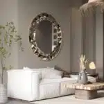 Add a touch of sophistication and style to your space with this stunning Round Large Gold Mirror. Perfect for elevating your Aesthetic Living Room Decor or enhancing your Bathroom Vanity, this versatile piece is a must-have for any room. The unique design of this mirror makes it a standout piece of Room Decor, while the Sunburst detailing adds a touch of elegance. Whether you hang it in your entryway for a Unique Entryway Mirror or use it as Boho Wall Art, this mirror is sure to make a statement in your home.
