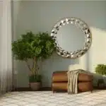 Add a touch of sophistication and style to your space with this stunning Round Large Gold Mirror. Perfect for elevating your Aesthetic Living Room Decor or enhancing your Bathroom Vanity, this versatile piece is a must-have for any room. The unique design of this mirror makes it a standout piece of Room Decor, while the Sunburst detailing adds a touch of elegance. Whether you hang it in your entryway for a Unique Entryway Mirror or use it as Boho Wall Art, this mirror is sure to make a statement in your home.
