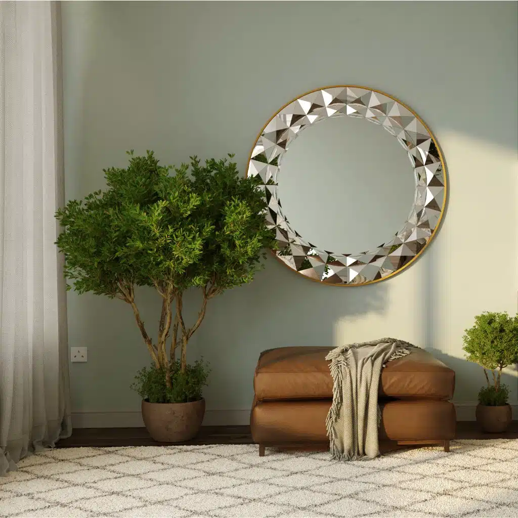 Add a touch of sophistication and style to your space with this stunning Round Large Gold Mirror. Perfect for elevating your Aesthetic Living Room Decor or enhancing your Bathroom Vanity, this versatile piece is a must-have for any room. The unique design of this mirror makes it a standout piece of Room Decor, while the Sunburst detailing adds a touch of elegance. Whether you hang it in your entryway for a Unique Entryway Mirror or use it as Boho Wall Art, this mirror is sure to make a statement in your home.