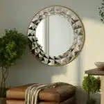 Add a touch of sophistication and style to your space with this stunning Round Large Gold Mirror. Perfect for elevating your Aesthetic Living Room Decor or enhancing your Bathroom Vanity, this versatile piece is a must-have for any room. The unique design of this mirror makes it a standout piece of Room Decor, while the Sunburst detailing adds a touch of elegance. Whether you hang it in your entryway for a Unique Entryway Mirror or use it as Boho Wall Art, this mirror is sure to make a statement in your home.