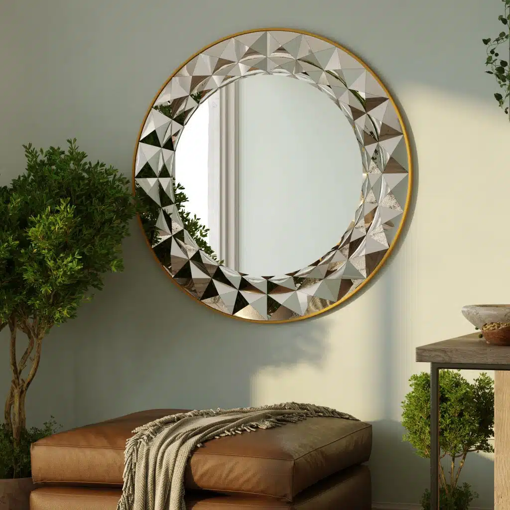 Add a touch of sophistication and style to your space with this stunning Round Large Gold Mirror. Perfect for elevating your Aesthetic Living Room Decor or enhancing your Bathroom Vanity, this versatile piece is a must-have for any room. The unique design of this mirror makes it a standout piece of Room Decor, while the Sunburst detailing adds a touch of elegance. Whether you hang it in your entryway for a Unique Entryway Mirror or use it as Boho Wall Art, this mirror is sure to make a statement in your home.