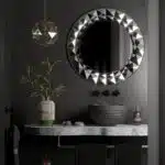 Add a touch of elegance and style to your space with this Round Large Gold Mirror. Whether you're looking to enhance your living room or update your bathroom vanity, this stunning piece of room decor is the perfect choice. The unique sunburst design makes it a standout piece of boho wall art, adding a touch of sophistication to any room. Elevate your home decor with this eye-catching mirror, sure to impress in any setting, be it as a unique entryway mirror or a focal point in your living space.