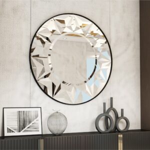 Transform your space with this stunning Round Mirror for Bathroom, featuring intricate Boho Wall Decor details and an Art Deco Sunburst design. This Sun Mirror adds a touch of elegance to any room, making it a Unique Vanity Mirror that enhances your daily routine. Elevate your Living Room Decor with this Aesthetic Design Wall Mirror that brings warmth and style to your space. Perfect for adding a touch of luxury to your Room Decor, this sunburst mirror is a must-have for those who appreciate unique and charming pieces.