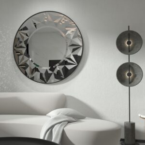 Add a touch of boho charm and art deco flair to your space with this stunning Round Mirror for Bathroom. This unique piece features an intricate sunburst design, making it a striking focal point for any room. Whether you're looking to elevate your vanity area or add a stylish accent to your living room decor, this Aesthetic Design Wall Mirror is sure to impress. Enhance your home with this one-of-a-kind Boho Wall Decor that effortlessly combines style and functionality.