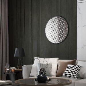 Introduce a touch of elegance and style to your living space with this Unique Decorative Round Mirror. Perfect for enhancing your living room décor or adding a chic accent to your bathroom vanity, this handmade wood mirror is a true statement piece. The intricate design and aesthetic appeal make it a standout choice for any interior design style. Whether used as a wall accent or as part of your room decor, this mirror is sure to add charm and sophistication to your home. Elevate your space with this stunning piece of art that is not only functional but also adds a touch of luxury to your surroundings.