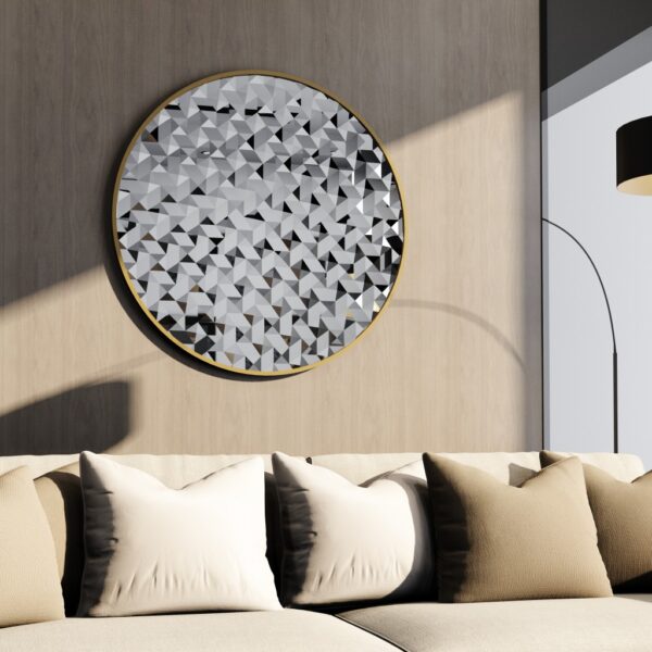 Add a touch of elegance to your living space with this Unique Decorative Round Mirror. Perfect for living room décor, a bathroom vanity mirror, or as a striking wall accent in any room of your home. Handmade with high-quality wood, this mirror features an aesthetic design that will elevate your interior design. It serves as a statement piece that will enhance the overall look of your room decor. Make a bold style statement with this eye-catching round mirror!