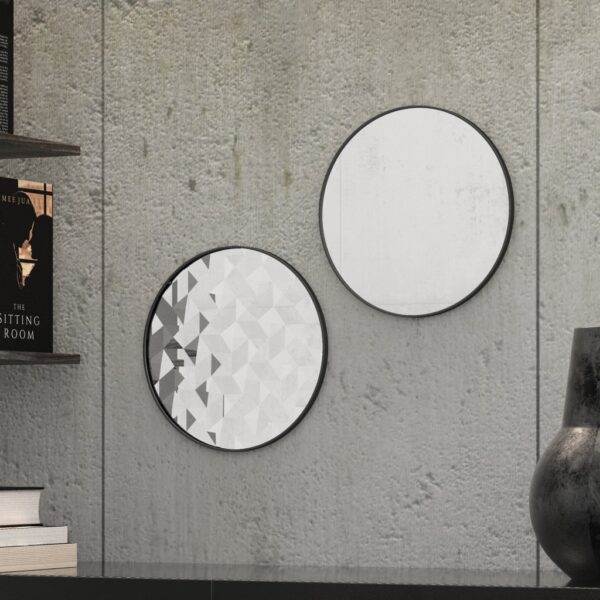 Add a touch of elegance to your living space with this Unique Decorative Round Mirror. Perfect for living room décor, a bathroom vanity mirror, or as a striking wall accent in any room of your home. Handmade with high-quality wood, this mirror features an aesthetic design that will elevate your interior design. It serves as a statement piece that will enhance the overall look of your room decor. Make a bold style statement with this eye-catching round mirror!