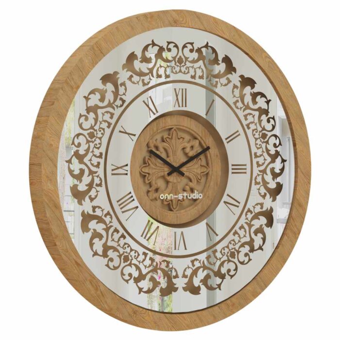 Add a touch of timeless elegance to your space with this stunning Gold Khaki color Wall Clock. The Patina frame exudes vintage charm, while the Large design makes it a perfect statement piece for your kitchen or living room. This Unique Wall Clock features Roman Numerals on a Round face, adding a classic touch to its Retro design. The Curved wood centre complements the Antique aesthetic, creating a one-of-a-kind look that is sure to impress. With its silent mechanism, this Oversized Clock is not only stylish but functional, providing a quiet addition to any room. Elevate your decor with this Big Wall Clock that effortlessly blends style and sophistication. Perfect for Kitchen Wall Clocks or Wall Clocks for Living Room, this Gold Wall Clock is a must-have for those who appreciate exceptional design.