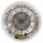 Add a touch of vintage charm to your living space with this stunning Silver Color Round Wall Clock. Featuring elegant Roman Numerals, a Curved Wood Center, and an Antique finish, this Large Wall Clock is perfect for adding a unique touch to your kitchen or living room decor. Whether you need a statement piece with this Oversized Wall Clock or a simple timepiece with this Silent Wall Clock, this Retro-inspired design is sure to impress. Don't miss out on this must-have item for anyone seeking a blend of classic and contemporary style!