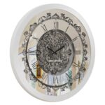 Add a touch of vintage charm to your living space with this stunning Silver Color Round Wall Clock. Featuring elegant Roman Numerals, a Curved Wood Center, and an Antique finish, this Large Wall Clock is perfect for adding a unique touch to your kitchen or living room decor. Whether you need a statement piece with this Oversized Wall Clock or a simple timepiece with this Silent Wall Clock, this Retro-inspired design is sure to impress. Don't miss out on this must-have item for anyone seeking a blend of classic and contemporary style!