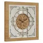 Enhance your home decor with this stunning Gold Khaki color Wall Clock featuring a Patina frame and a unique square design. This Large Wall Clock is perfect for adding a touch of elegance to your kitchen or living room. Its oversized silhouette makes it a focal point in any space, while the silent mechanism ensures a peaceful atmosphere. The Vintage and Retro vibes of this Antique Wall Clock are complemented by Roman Numerals and a curved wood center, adding a timeless charm to your interior. Don't miss out on this Big and Luxury piece that is sure to impress anyone who lays eyes on it!