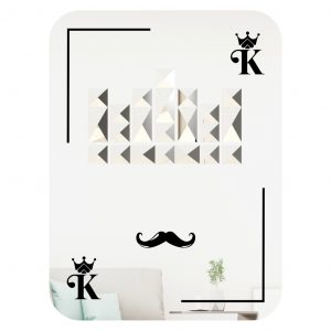 Onn Studio's Rectangle Mosaic Mirror designed as a black king playing card.