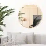 Enhance your home decor with this stunning Bathroom Round Wall Mirror. Perfect for large bathroom vanities or as an elegant entryway mirror, this Gold Wall Mirror will add a touch of sophistication to any space. The bevelled edge design exudes chic style, making it a versatile piece that can also elevate your Living Room Decor. Embrace timeless elegance with this Circle Mirror, ideal for those with a penchant for luxurious and refined aesthetics. Make a statement in your home with this must-have accessory for chic homes.