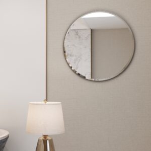 Enhance your living space with this stunning Bathroom Round Wall Mirror. This Large Bathroom Vanity mirror features a beautiful Gold Wall Mirror frame with a bevelled edge, adding a touch of elegance to any room. Perfect for the Entryway or as a stylish Circle Mirror in your Living Room Decor, this mirror is a must-have for chic homes seeking sophistication and style.