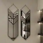 Elevate your living space with this stunning Arrow Shape Mirror that is sure to make a statement in any room. This Unique Wall Mirror is perfect for Living Room Decor, adding a touch of contemporary elegance to your home. The Asymmetrical Irregular design of this Bathroom Vanity Mirror makes it a standout piece, while also serving as a functional decor item. Bring a touch of modern flair to your space with this Wall Art Decor for Chic Homes, designed to complement a variety of interior styles. This Modern Stylish Minimal Mirror is a must-have for those seeking a unique and sophisticated addition to their home decor collection.