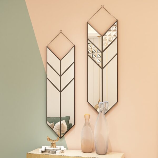 Elevate your home decor with this striking Arrow Shape Mirror. Perfect for adding a touch of elegance to your living room or bathroom, this unique wall mirror is designed to stand out with its asymmetrical irregular shape. This modern stylish minimal mirror doubles as a chic piece of wall art, making it a must-have for any sophisticated home. Make a bold statement with this one-of-a-kind piece that will surely leave a lasting impression on your guests.