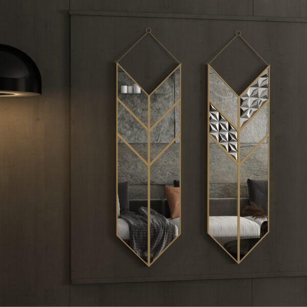 Add a touch of contemporary flair to your living space with this Arrow Shape Mirror. This unique wall mirror is perfect for adding a statement piece to your living room decor. The asymmetrical irregular design makes it a perfect bathroom vanity mirror as well. Elevate the look of your home with this wall art decor that is perfect for chic homes. This modern, stylish and minimal mirror is sure to make a bold statement in any room.