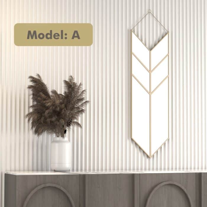 Elevate your living space with this stunning Arrow Shape Mirror that is sure to make a statement in any room. This Unique Wall Mirror is perfect for Living Room Decor, adding a touch of contemporary elegance to your home. The Asymmetrical Irregular design of this Bathroom Vanity Mirror makes it a standout piece, while also serving as a functional decor item. Bring a touch of modern flair to your space with this Wall Art Decor for Chic Homes, designed to complement a variety of interior styles. This Modern Stylish Minimal Mirror is a must-have for those seeking a unique and sophisticated addition to their home decor collection.