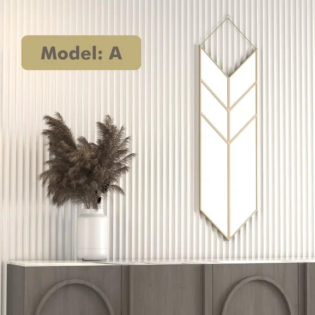 Elevate your living space with this stunning Arrow Shape Mirror that is sure to make a statement in any room. This Unique Wall Mirror is perfect for Living Room Decor, adding a touch of contemporary elegance to your home. The Asymmetrical Irregular design of this Bathroom Vanity Mirror makes it a standout piece, while also serving as a functional decor item. Bring a touch of modern flair to your space with this Wall Art Decor for Chic Homes, designed to complement a variety of interior styles. This Modern Stylish Minimal Mirror is a must-have for those seeking a unique and sophisticated addition to their home decor collection.
