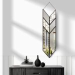 Elevate your living space with this stunning Arrow Shape Mirror that is sure to make a statement in any room. This Unique Wall Mirror is perfect for Living Room Decor, adding a touch of contemporary elegance to your home. The Asymmetrical Irregular design of this Bathroom Vanity Mirror makes it a standout piece, while also serving as a functional decor item. Bring a touch of modern flair to your space with this Wall Art Decor for Chic Homes, designed to complement a variety of interior styles. This Modern Stylish Minimal Mirror is a must-have for those seeking a unique and sophisticated addition to their home decor collection.