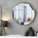 Round Vanity Asymmetrical Irregular Vanity Unique Chic Wall Mirror