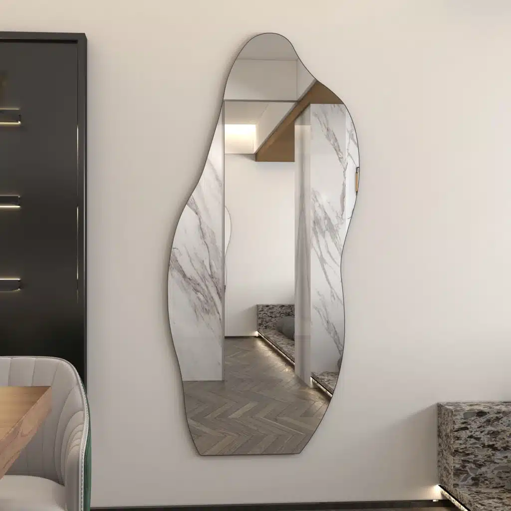 Asymmetrical Floor Mirror for Living Room Décor, Wavey Mirror - Image 3
