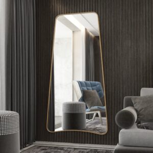 Introducing our stunning Wavy Asymmetrical Gold Wall Mirror, the perfect addition to your bathroom vanity or living room decor. This modern chic home decor piece features an irregular design that adds a touch of elegance to any space. The wavy shape of the mirror creates a unique and eye-catching look, making it a must-have for those seeking a stylish vanity aesthetic. Add a touch of sophistication to your home with this elegant and versatile mirror.