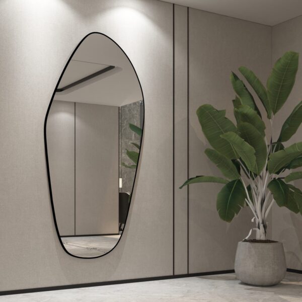 ASYMMETRICAL VANITY MIRROR, Irregular Mirror, Entryway Mirror, Gold Wall Mirror for Bathroom, Large Mirror wall décor, Full length Mirror