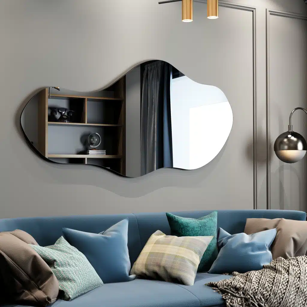 Wavy Mirror, Bathroom Vanity, Unique Asymmetrical Wall Décor - Image 7