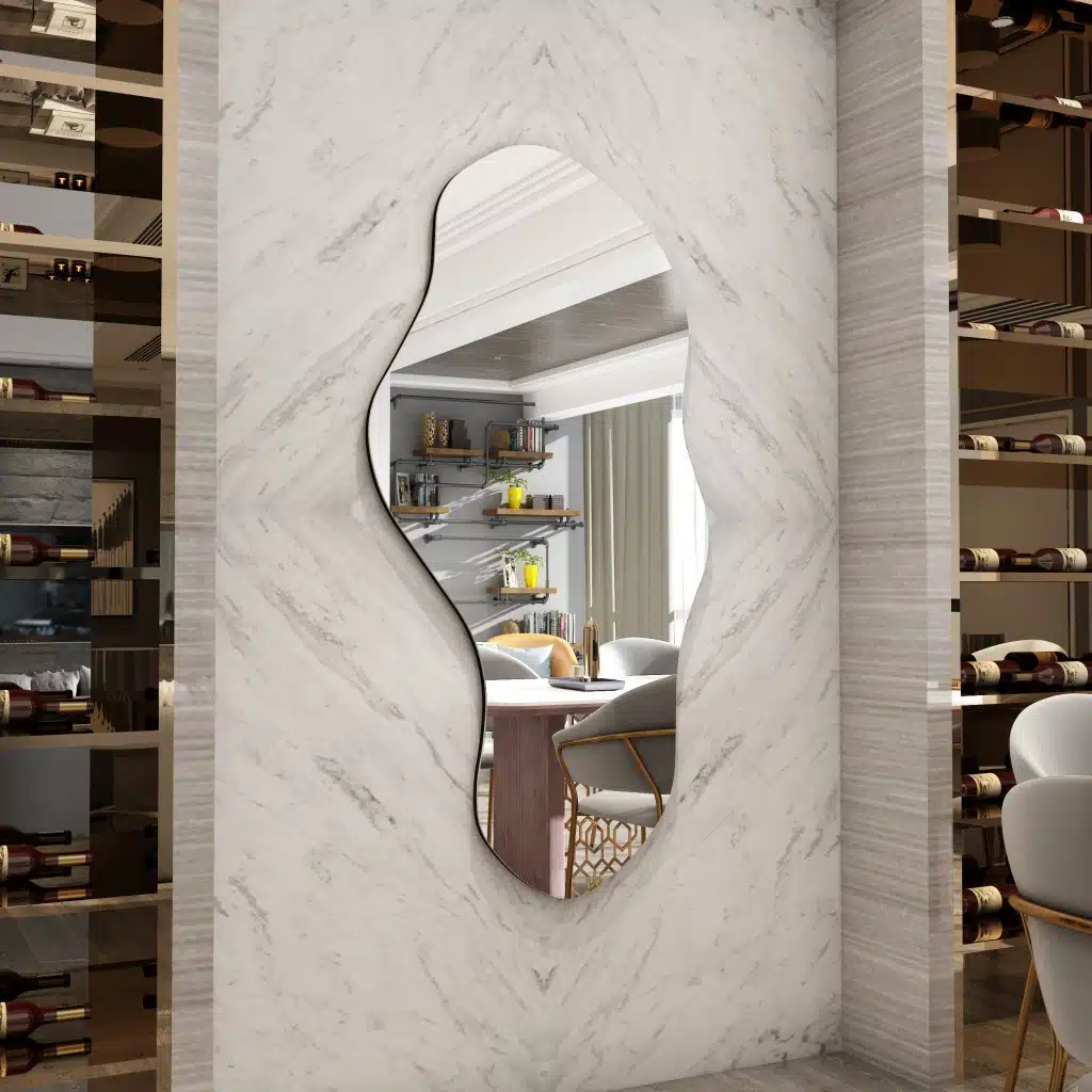 Wavy Mirror, Bathroom Vanity, Unique Asymmetrical Wall Décor - Image 8