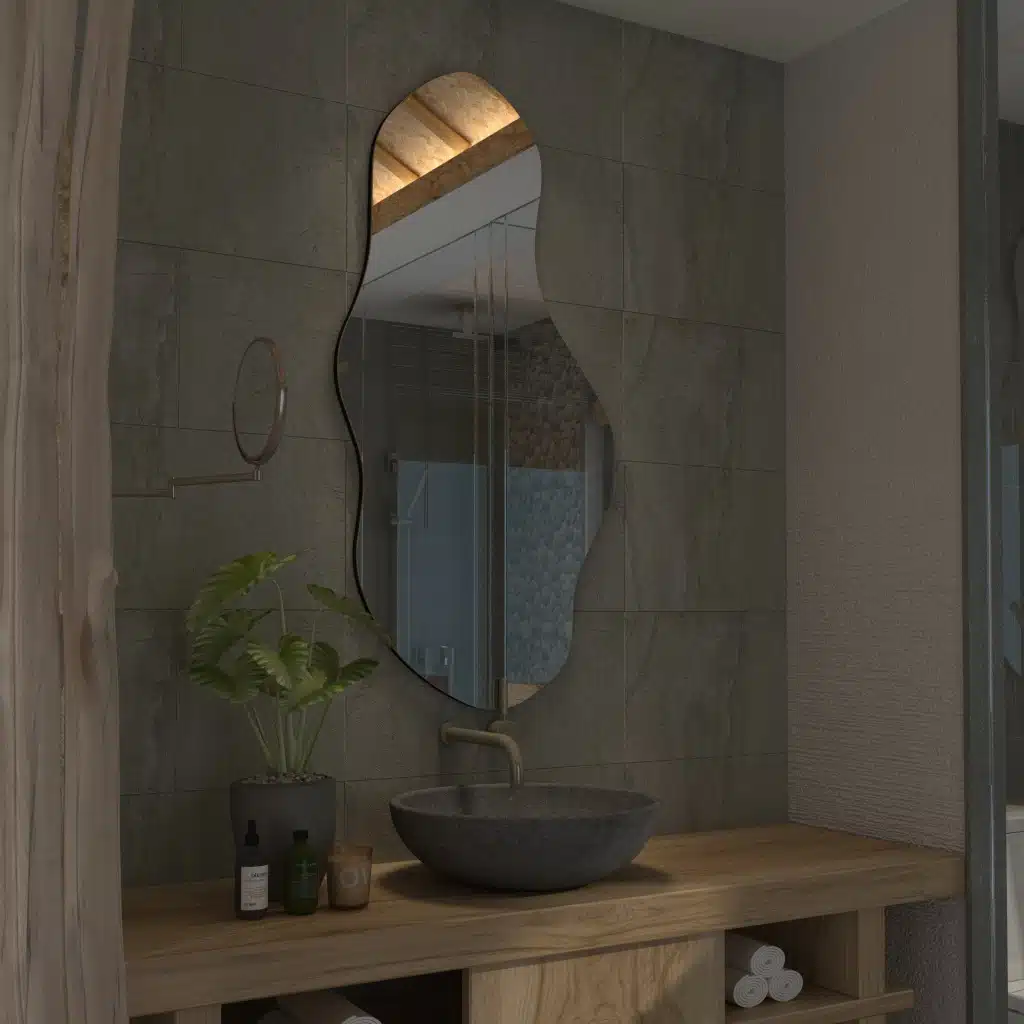 Wavy Mirror, Bathroom Vanity, Unique Asymmetrical Wall Décor - Image 12
