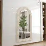 Solid Wood Arched Mirror, Floor Mirror for Chic Living Room Décor - Image 3
