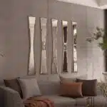 Add a touch of elegance to your home decor with this stunning Full-length Irregular Gold Mirror. Perfect for an entryway or a vanity area, this sleek and stylish mirror is both functional and beautiful. The narrow design of this long mirror makes it easy to fit into any space, while the irregular shape adds a unique and modern touch. Elevate your space with this stunning piece that will surely become a statement in any room.