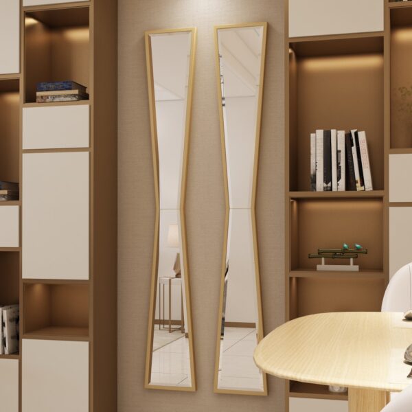 Add a touch of elegance to your home décor with this stunning Full-length Irregular Gold Mirror. This versatile piece can be used as an Entryway Mirror to make a statement as soon as guests walk through the door, or as a Vanity Mirror for your morning routine. The unique irregular shape adds a modern twist to the classic design, making it perfect for any space. Whether you need a Narrow Mirror for a small area or a Long Mirror to add depth to a room, this gold beauty is sure to impress. Elevate your space with this stylish and functional piece of home décor.