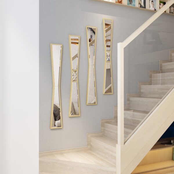 Add a touch of elegance to your home with this stunning Full-length Irregular Gold Mirror. Perfect for your entryway or as a stylish addition to your vanity area, this narrow and long mirror offers a unique and modern twist to your home décor. The irregular shape of this mirror adds an artistic flair, making it a statement piece in any room. Enhance your space with this exquisite and versatile mirror that will effortlessly elevate your interior design.