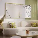 Gold frame decorative wall mirror with prism artwork